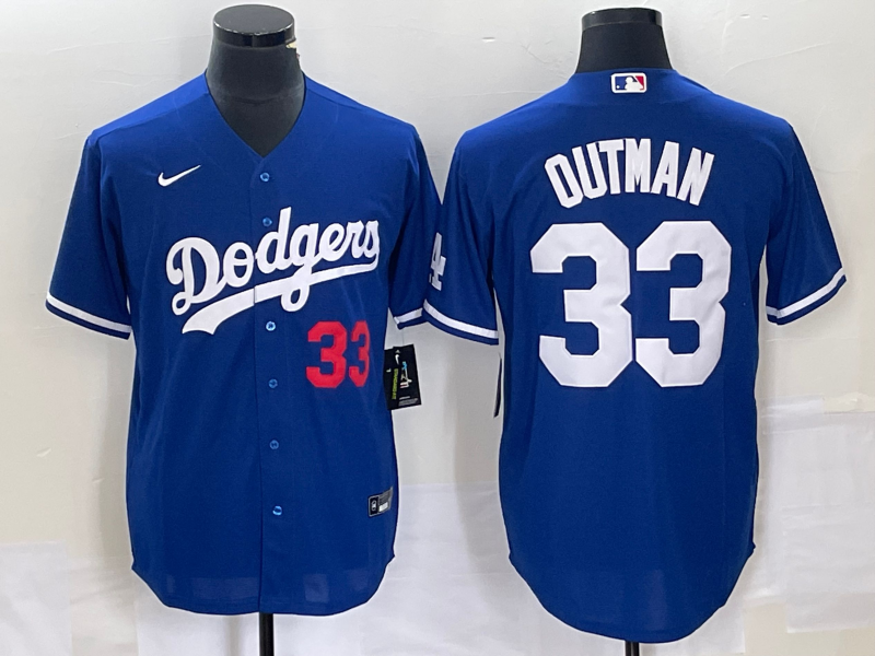 Men's Los Angeles Dodgers #33 James Outman Royal Cool Base Stitched Baseball Jersey Men's Los Angeles Dodgers #33 James Outman Royal Cool Base Stitched Baseball Jersey